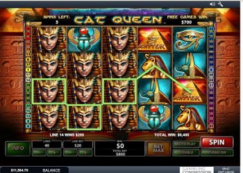 Онлайн казино. Игровой автомат Cat Queen. Королева кошек